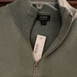 Jcrew NWT organic cotton half zip sweater